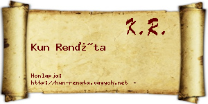 Kun Renáta névjegykártya
