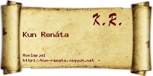 Kun Renáta névjegykártya
